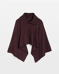 Split Neck Sweater Poncho