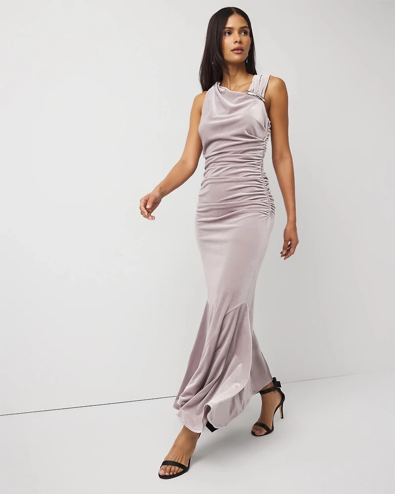 Peekaboo Back Velvet Dress