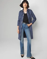 Long Sleeve Faux Suede Shacket Dress