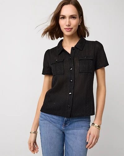 Jacquard Short Sleeve Shirt