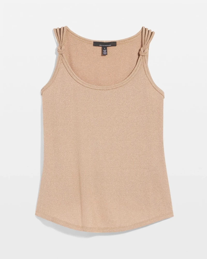 Metallic Knotted Shoulder Tank