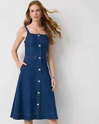 Sleeveless Denim Midi Dress