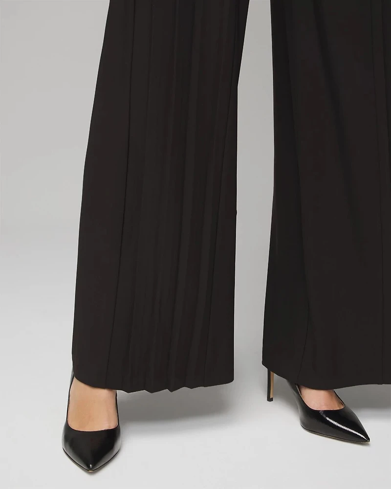 Matte Jersey Pleated Wide Leg Pant