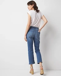 High-Rise Pinstripe Kick Flare Jeans