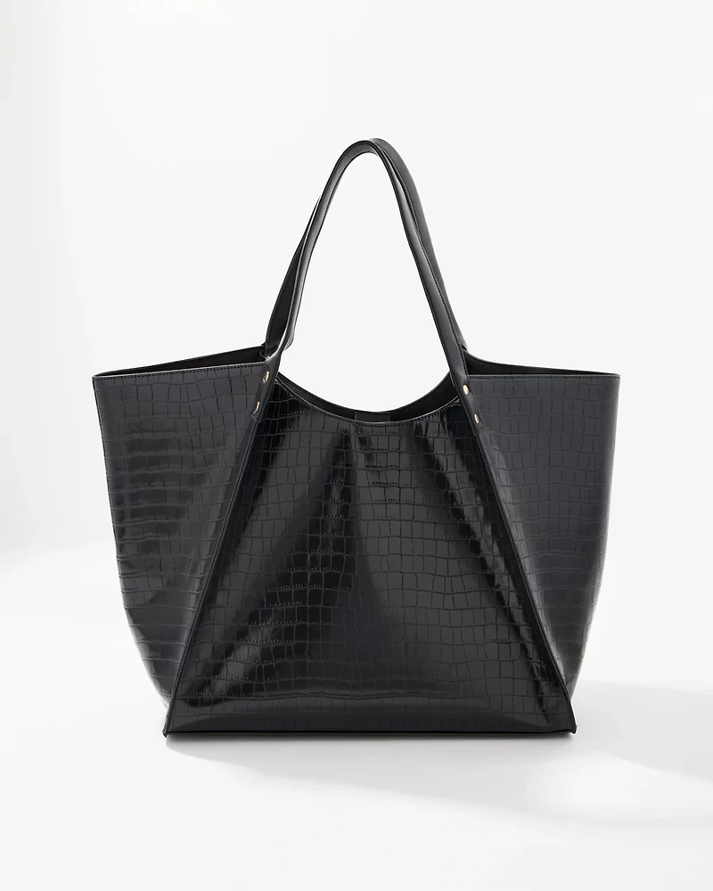 Faux Croc Tote Bag