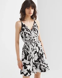 Printed Tie-Waist Mini Dress