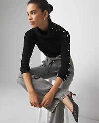 Chenille Button Sleeve Pullover