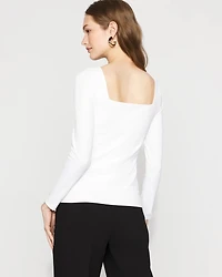WHBM FORME™ All Ways Stretch Square Neck Long-Sleeve Tee