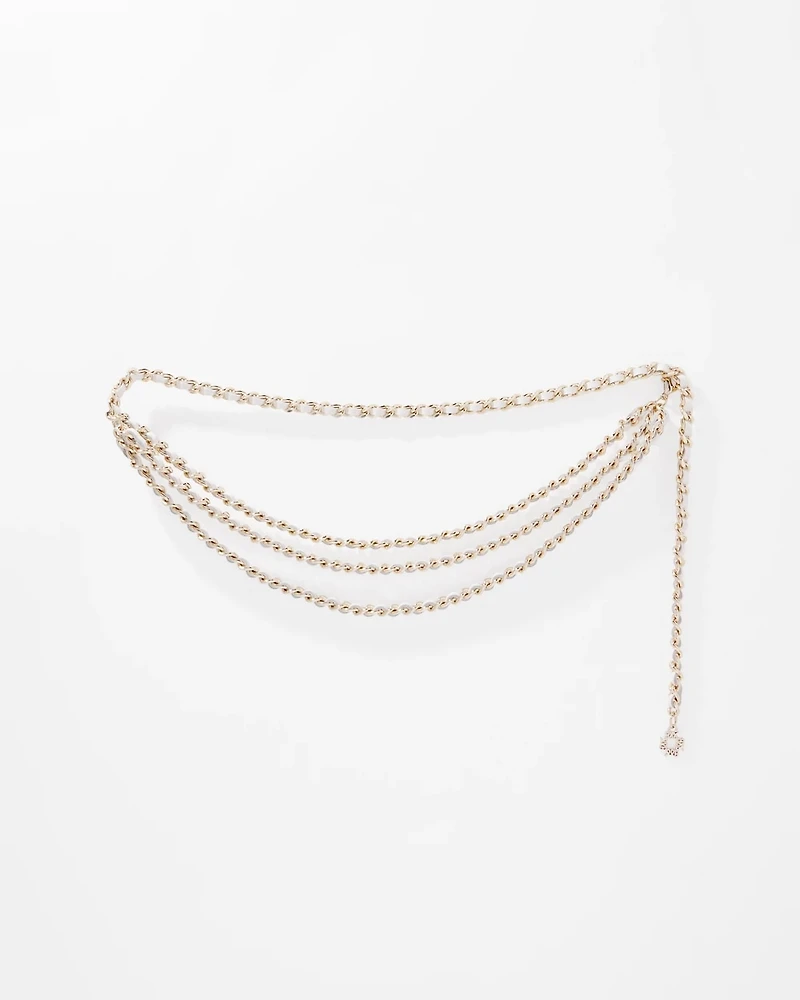 Chain Woven Leather Belt