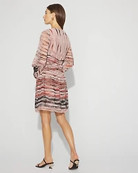 V-Neck Printed Mini Dress