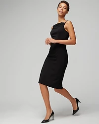 Ruffle-Neck Sheath Dress