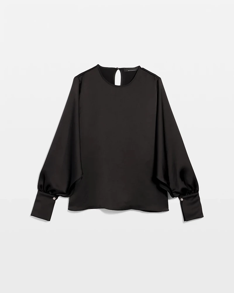 Cape Sleeve Satin Blouse