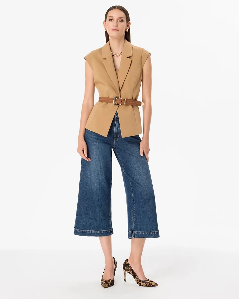 High-Rise Wide-Leg Culotte Jean
