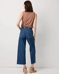 Grommet High Rise Wide Leg Crop Jean