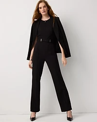 Knit Crepe Zip-Front Jumpsuit