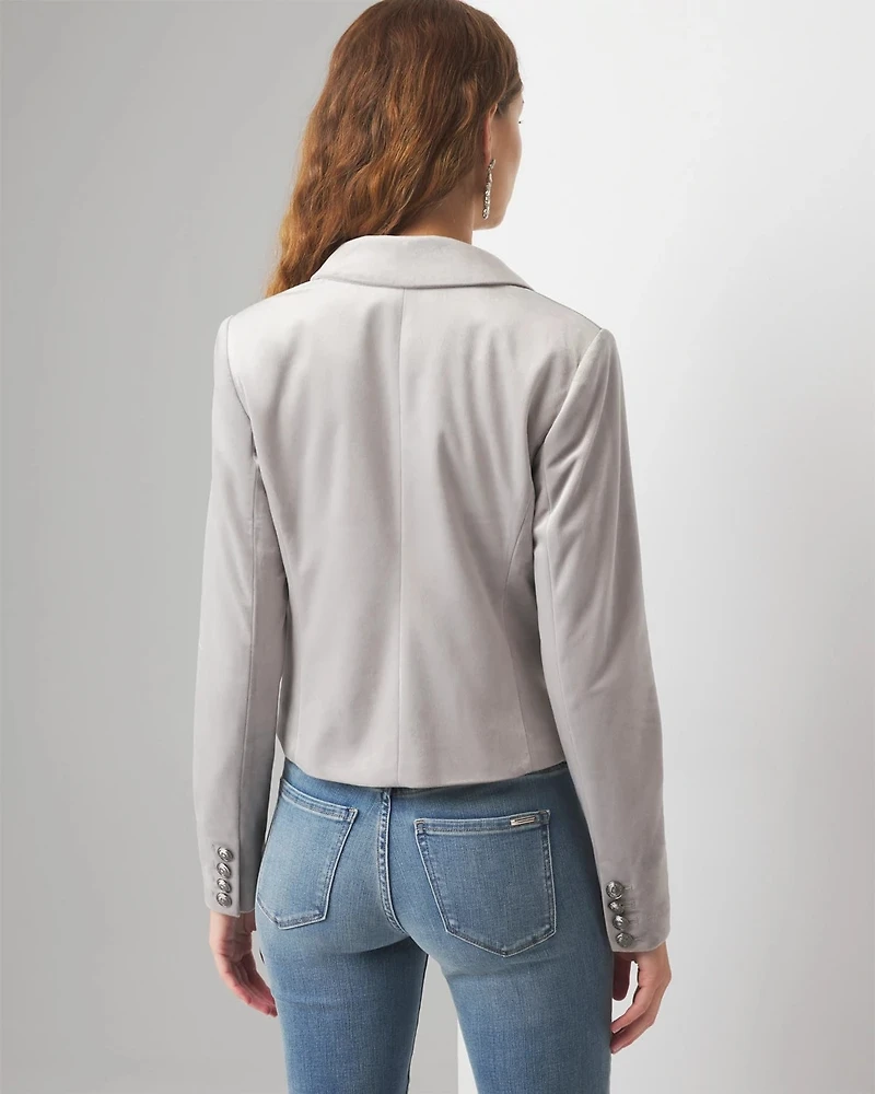 Cropped Velvet Blazer
