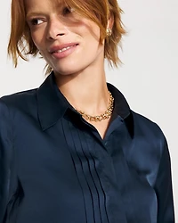 Pintuck Satin Shirt