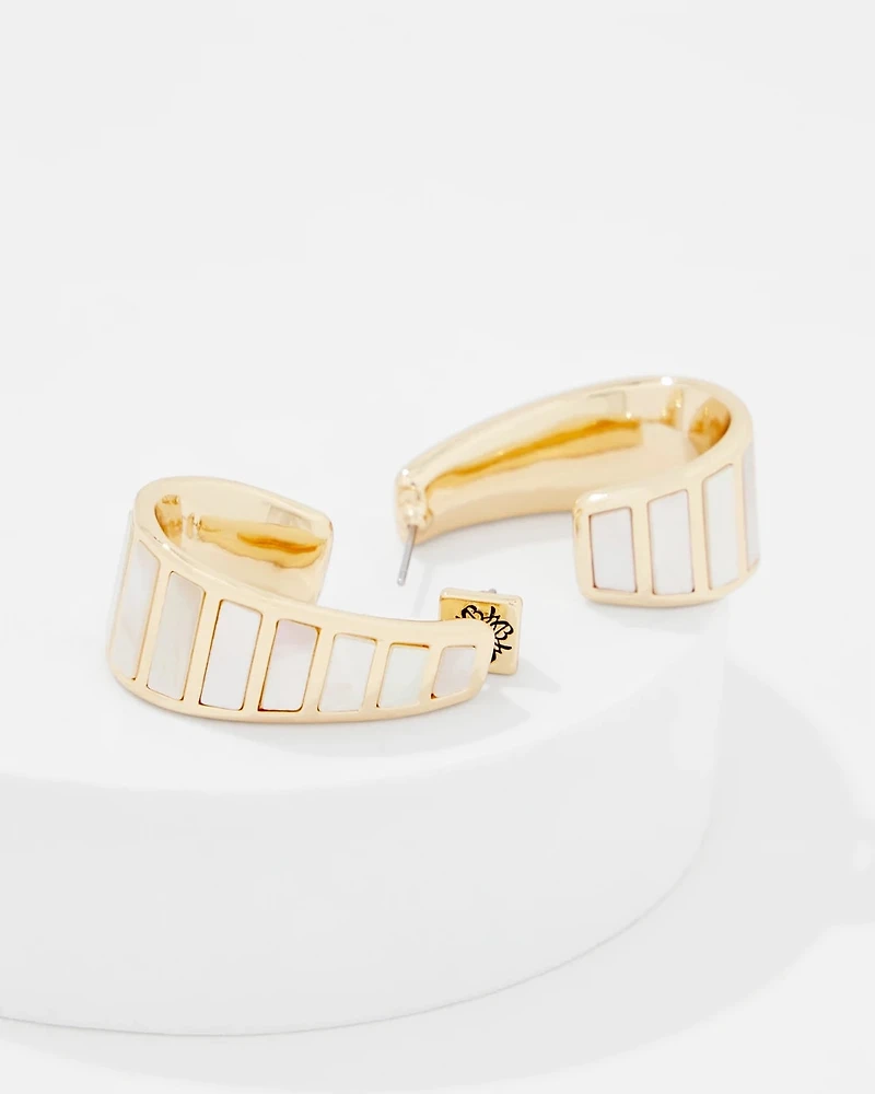 Mother of Pearl Small Hoop Earrings