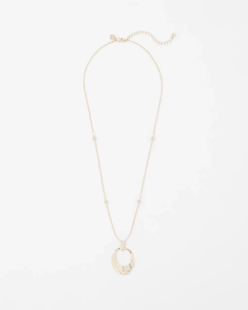 Gold Twisted Pendant Necklace