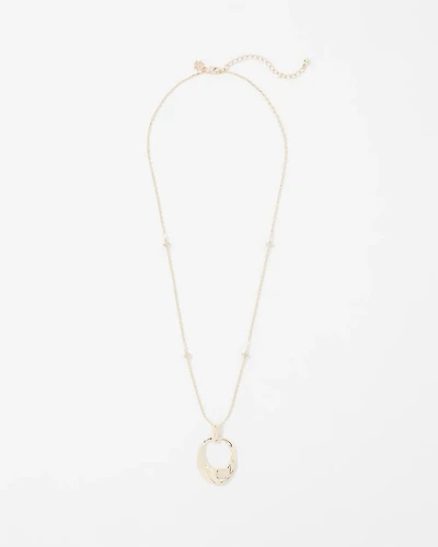 Gold Twisted Pendant Necklace