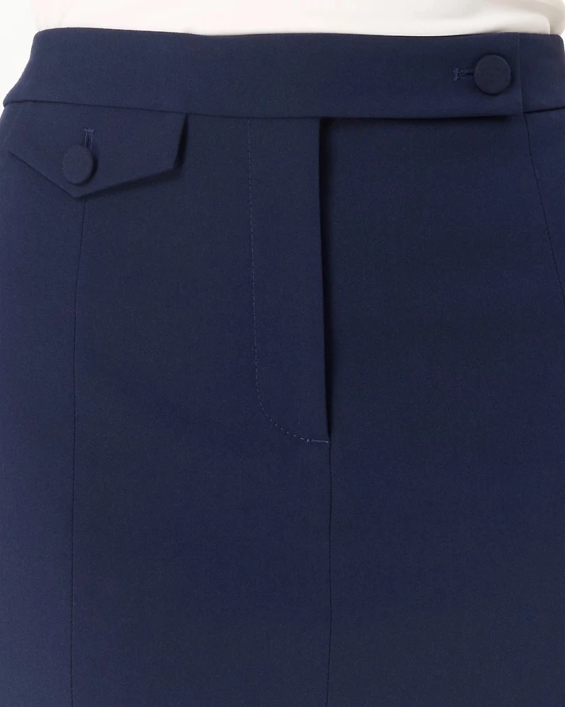 Luxe Stretch Extended Tab Pencil Skirt