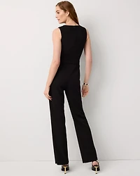 Knit Crepe Zip-Front Jumpsuit