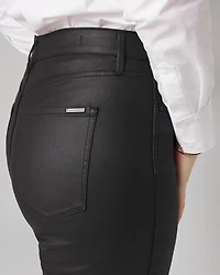 High-Rise Straight Coated Denim Jeans