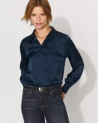 Pintuck Satin Shirt