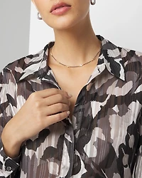 Abstract Print Shirt with Shadow Stripe