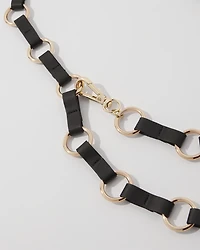 Faux Leather Adjustable Chain Belt