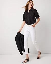 Laser Cut Dots Collared Shirt