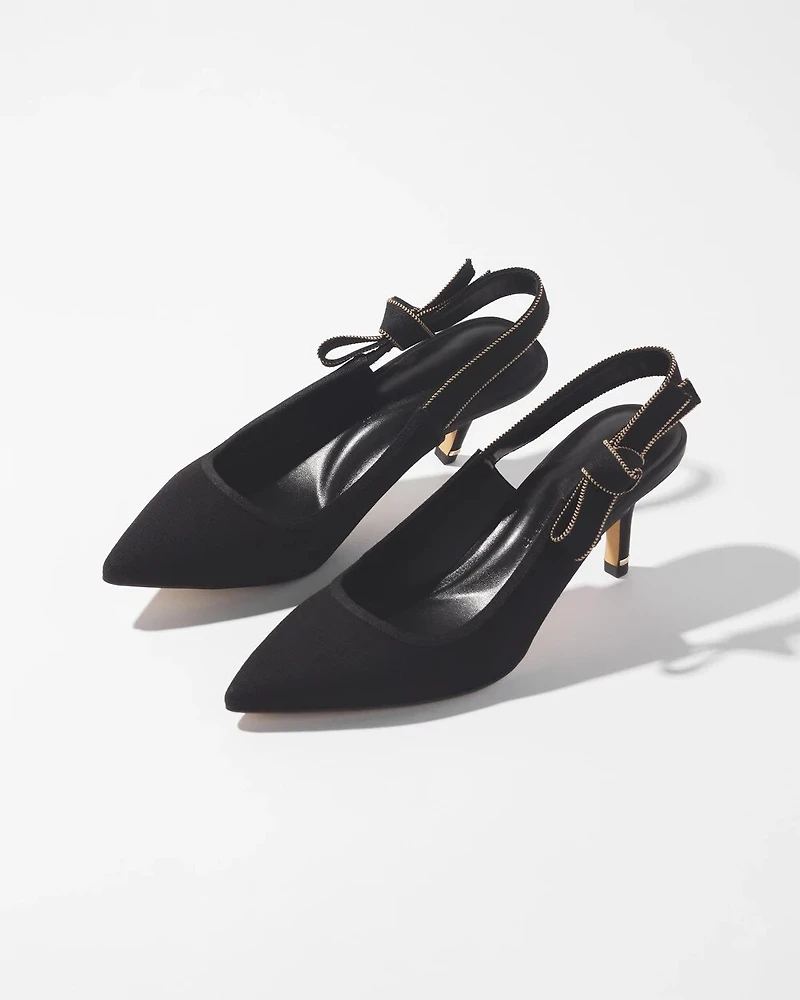Black Bow Slingback Heels