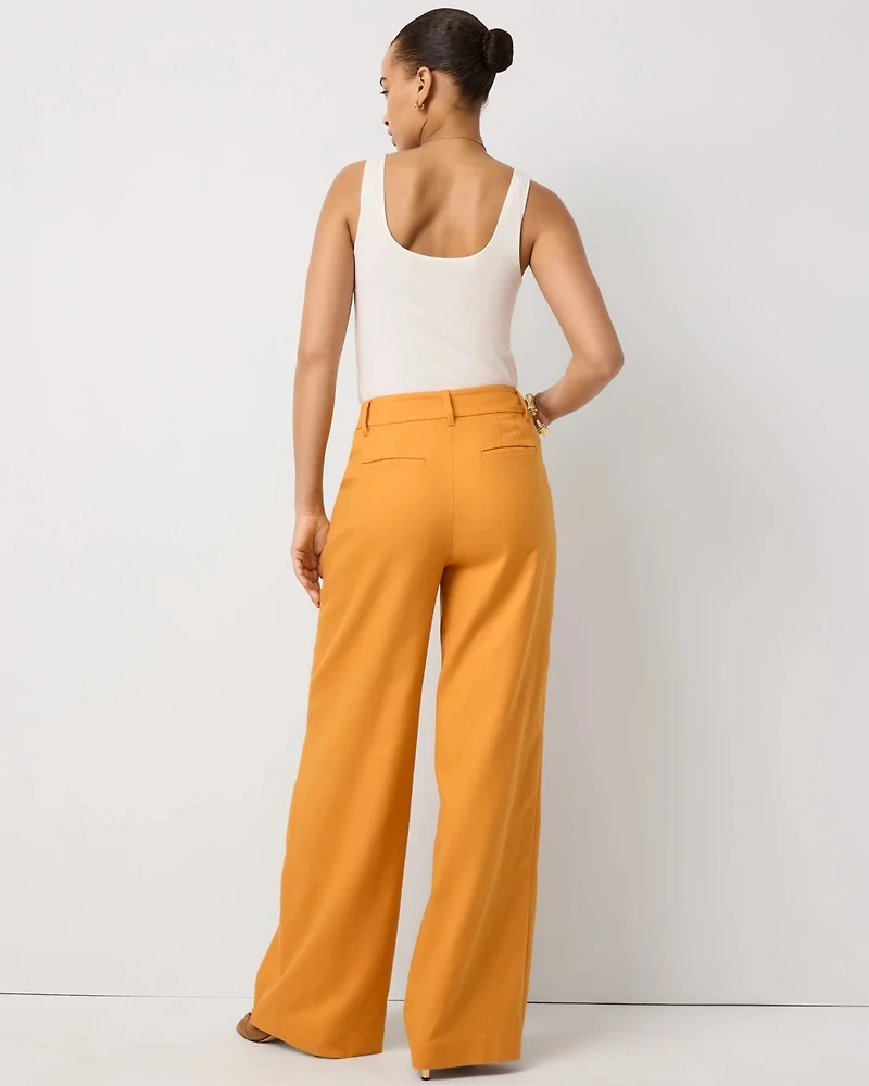 Pleated High-Rise Wide Leg Pant