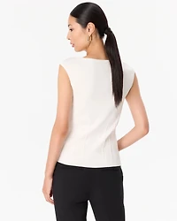 Boat Neck Cap Sleeve Pullover