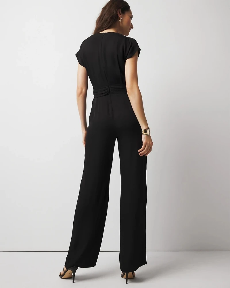 Petite Crossover-Front Jumpsuit