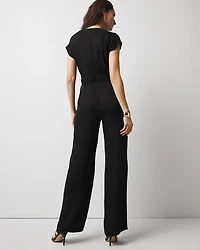 Petite Crossover-Front Jumpsuit