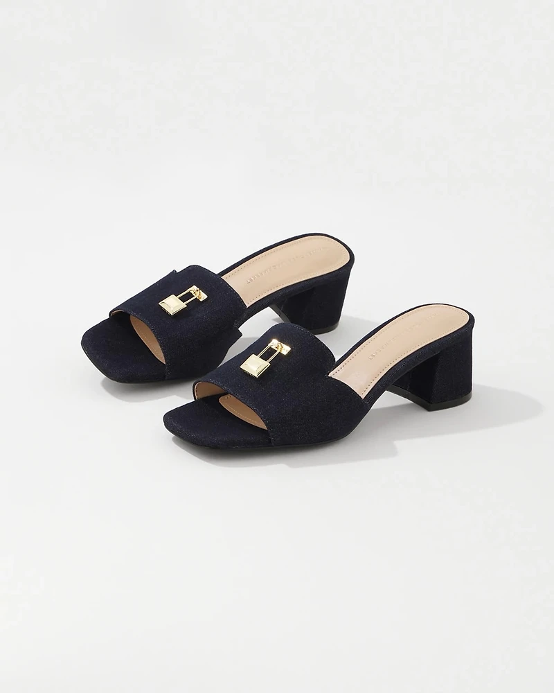 Denim Heeled Sandal
