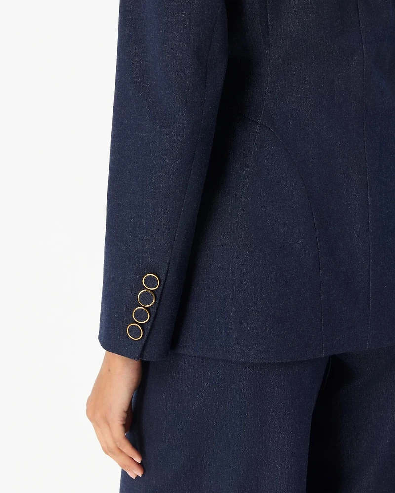Petite Denim-Look Blazer