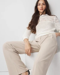 Mixed Stitch Mock Neck Sweater