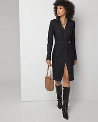 Petite Denim Wrap Dress