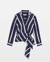 Surplice Poplin Shirt
