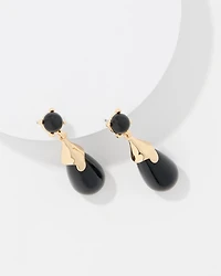 Black Cap Drop Earrings