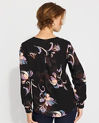 Long-Sleeve Button-Up Blouse