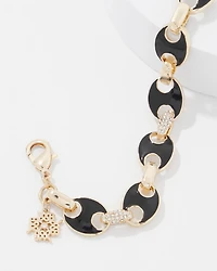Black Mariner Links & Pavé Bracelet