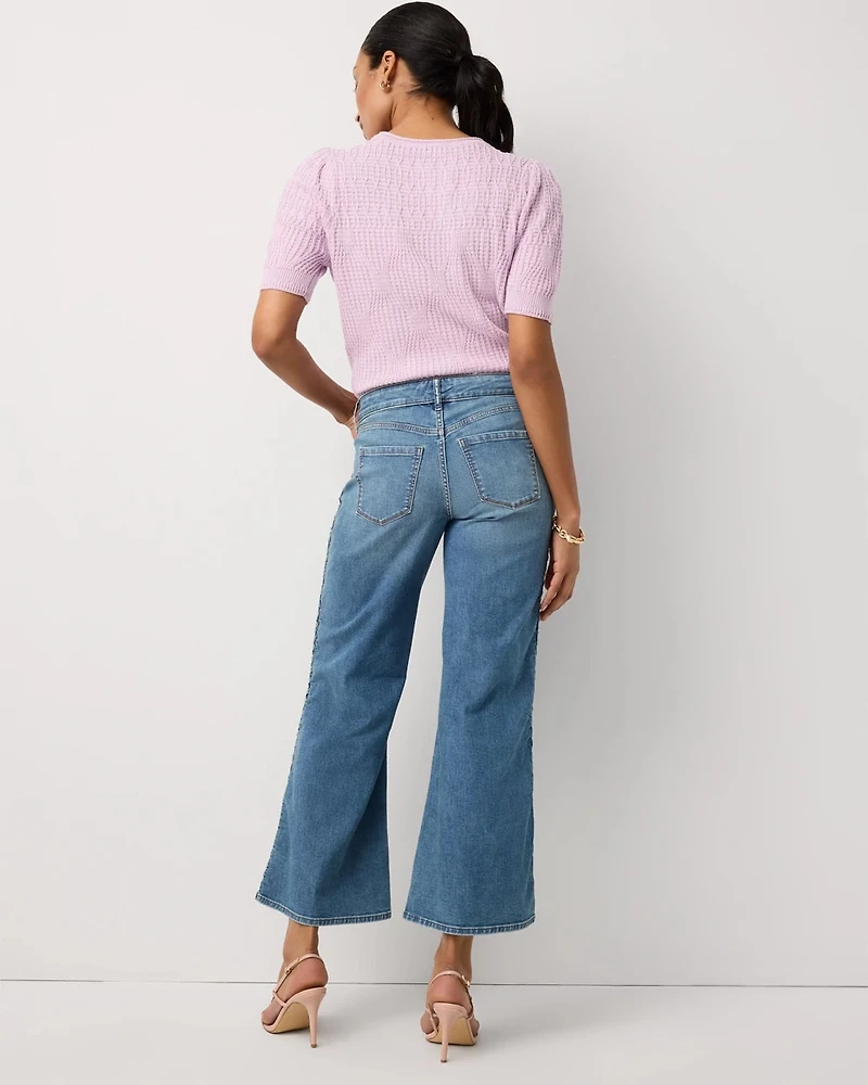 Featherweight High Rise Wide Leg Cropped Jean