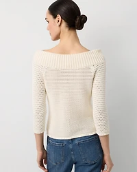 Off-The-Shoulder Embellished Pullover