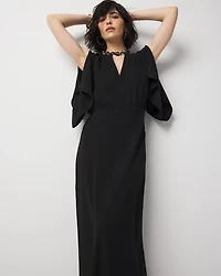 Petite Kimono Sleeve Crepe Gown