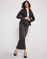 Rhinestone Peplum Denim Jacket