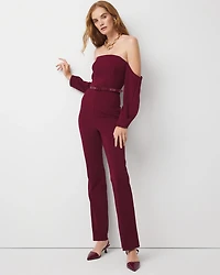 Off-The-Shoulder Drape Sleeve Jumpsuit