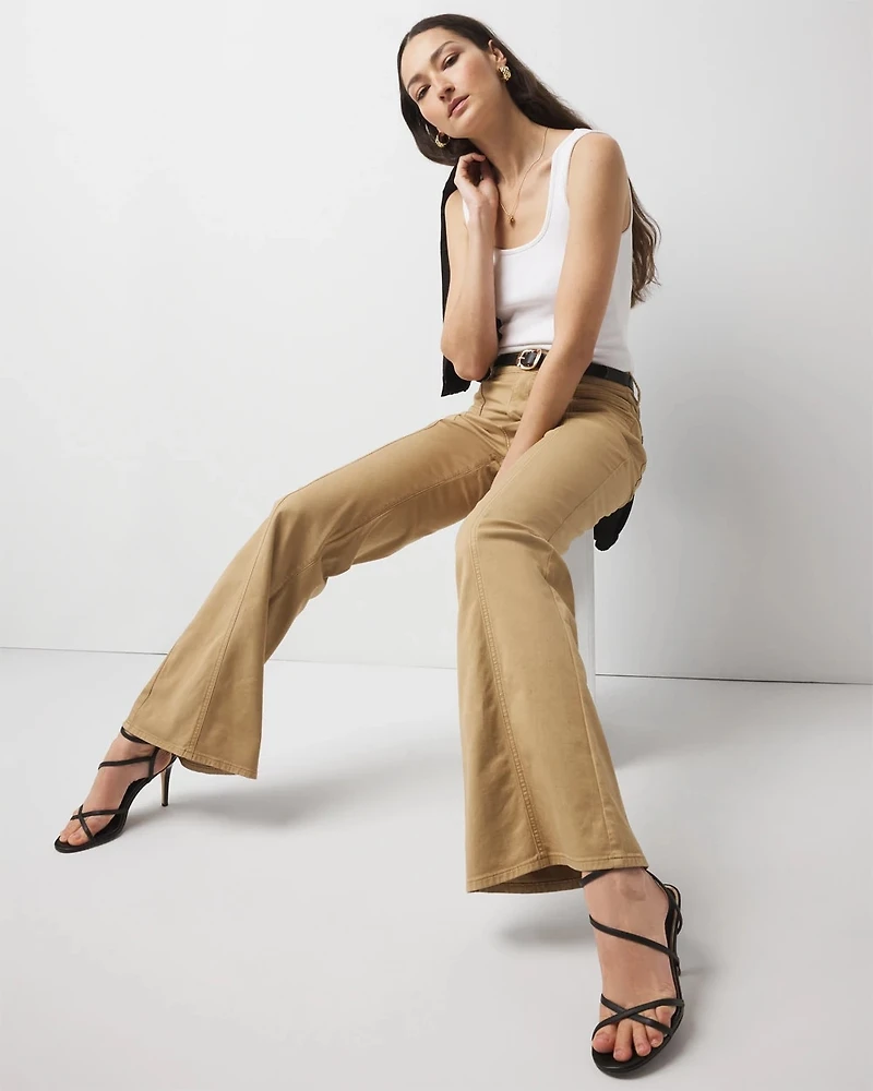 High-Rise Pret Double Pocket Wide-Leg Pant